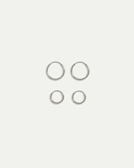 Stainless Steel Basic Hoops - 2 Pairs