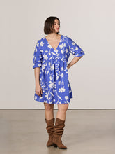 Long-Sleeve V-Neck Empire-Cut Mini Dress