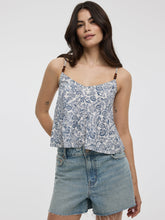 Cropped V-Neck Peplum Cami