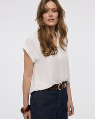 Extended-Sleeve V-Neck Flowy Blouse - R Essentials