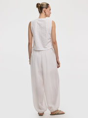 Short-Sleeve Crew-Neck Tee with Shirred Sides
