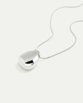 Long Necklace with Metal Stone Pendant