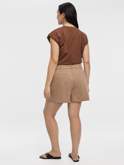 Fine Twill Pleated Shorts