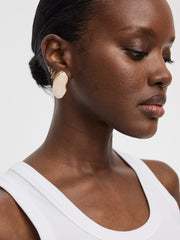 Earrings with Oval Resin Pieces