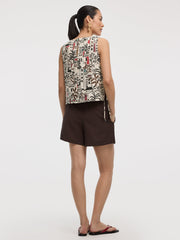 Crew-Neck Top with Self-Tie Sides