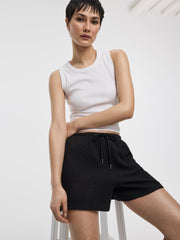 Waffled Cotton Shorts