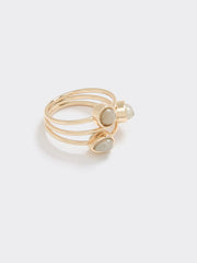 Rings with Semi-Precious Stones - Set of 2