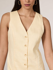 Sleeveless Buttoned-Down Mini Dress