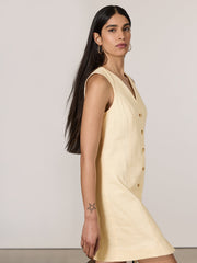 Sleeveless Buttoned-Down Mini Dress