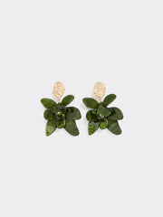 Earrings with Resin Flower Pendants