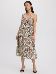 Sleeveless Midi Dress with Sweetheart Neckline