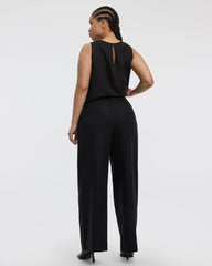 Wide-Leg Linen-Blend Pant