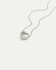 Short Necklace with Bubble Heart Pendant