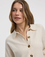 Long-Sleeve Polo Cardigan