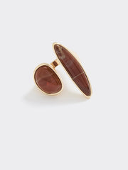 Open Ring with Two Resin Stones