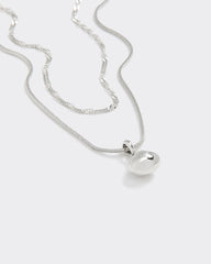 Double-Chain Necklace with Metal Pendant