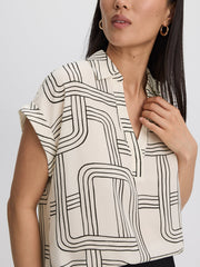Extended-Sleeve V-Neck Flowy Blouse - R Essentials