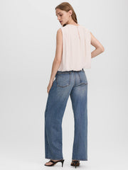 Crew-Neck Tank with Bubble Hem