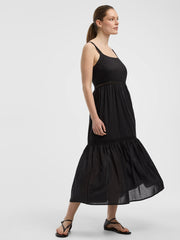 Sleeveless Square-Neck Maxi Dress with Crochet Trims