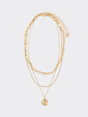 Multilayer Short Necklace with Pendant