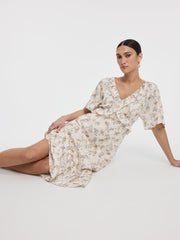 V-Neck Empire-Cut Midi Dress
