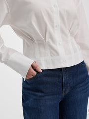 Long-Sleeve Shirt with Cinched Waist