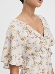 V-Neck Empire-Cut Midi Dress