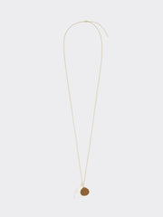 Long Necklace with Double-Stone Pendant