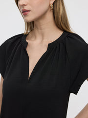 Split-Neck Shift Dress