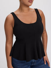 Scoop-Neck Peplum Cami