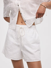 Embroidered Shorts with Elastic Waistband