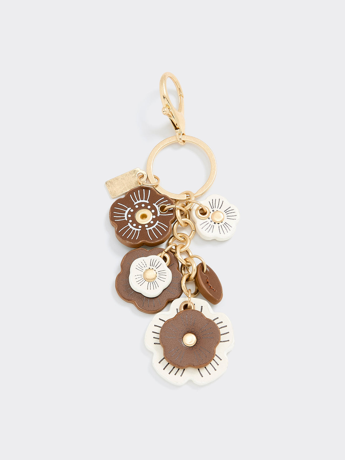 Faux Leather Flower Bag Charm