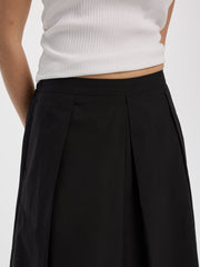 Pleated Midi Skirt with Embroidered Details