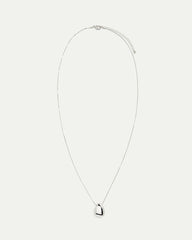 Long Necklace with Metal Stone Pendant