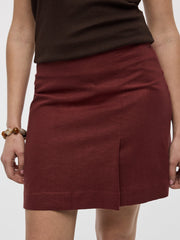 Linen-Blend Mini Skirt