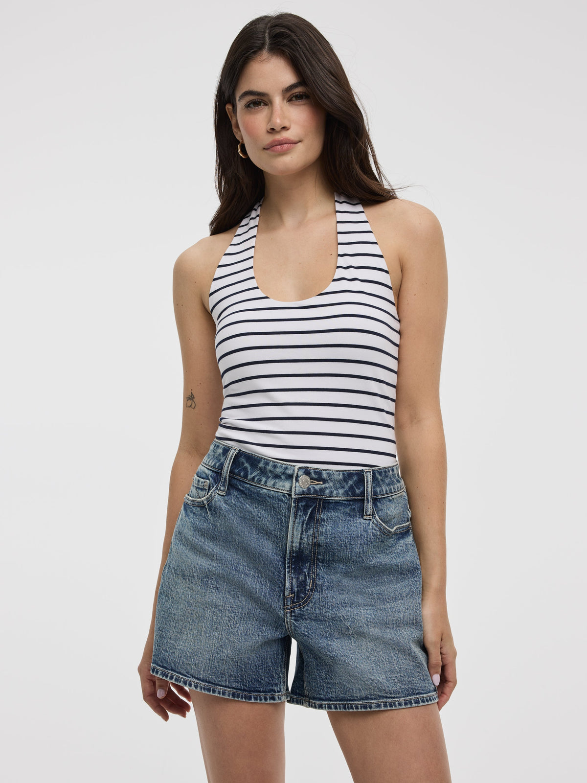 Striped Halter-Neck Tank