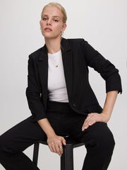 Fitted One-Button Knit Blazer - The Modern Stretch (R)
