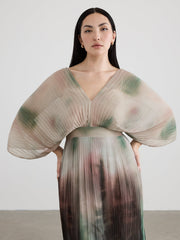 Maxi Dress with V Neckline