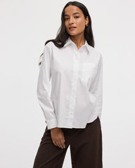 Long-Sleeve Poplin Shirt with Chest Pocket - R Essentials