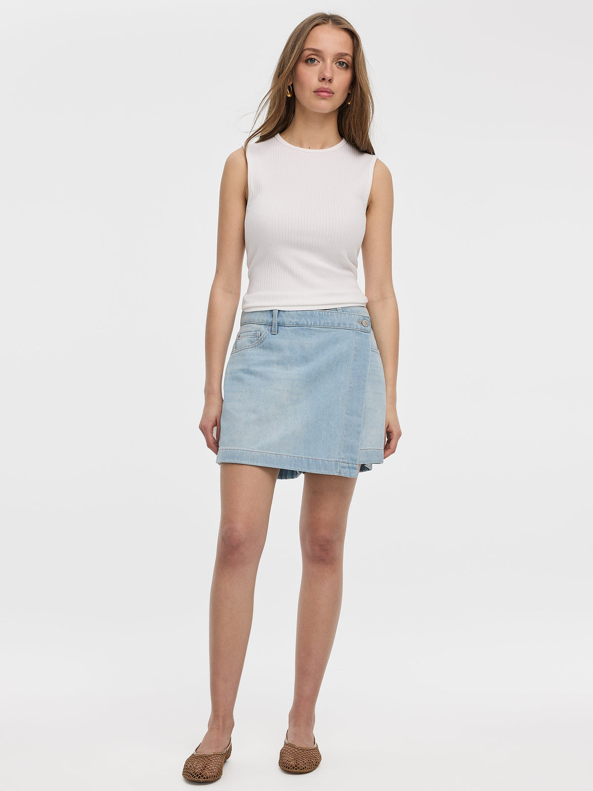 Denim Wrap Skort