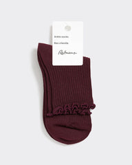 Cotton Anklet Socks with Ruffled Hems