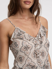 V-Neck Tank with Ruffles