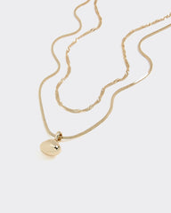 Double-Chain Necklace with Metal Pendant