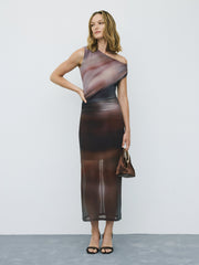 Sleeveless Bodycon Maxi Dress with Side Shirring
