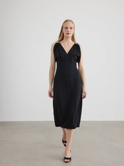 Sleeveless V-Neck Pencil Fitted Dress