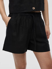 Linen-Blend Shorts with Elastic Waistband