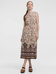 Sleeveless Crew-Neck Maxi Dress