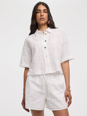 Embroidered Shorts with Elastic Waistband