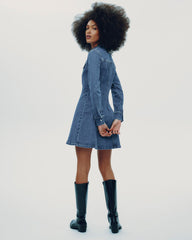 Long-Sleeve Shirt Denim Mini Dress