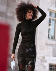 Long-Sleeve Turtleneck Top